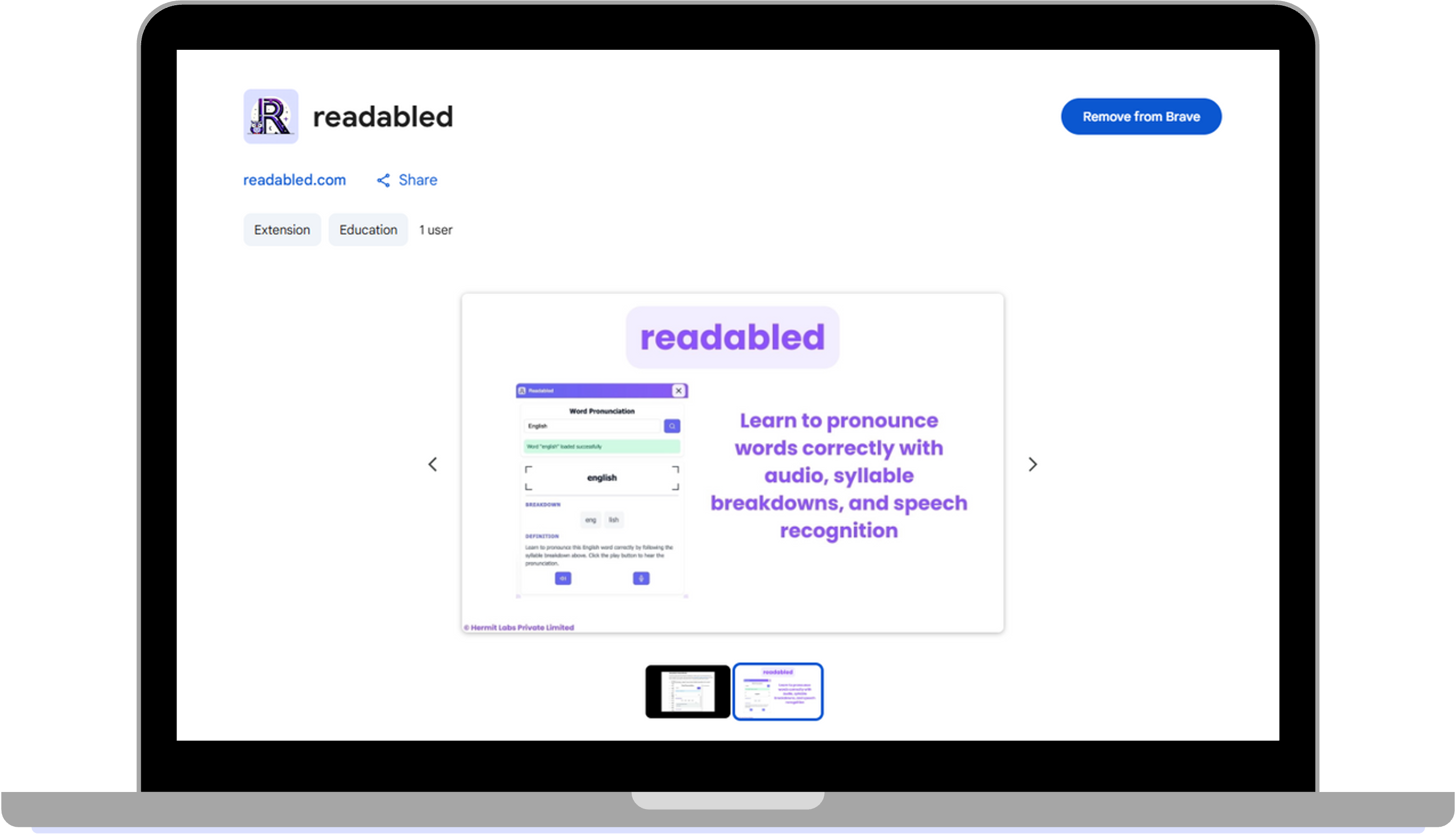 readabled Chrome Extension screenshot 1